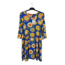 Gudrun Sjoden Size Medium Blue Yellow Lyocell Kleid Sunflower Dress BNWT Pockets