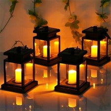 2-4 Waterproof LED Solar Powered Hanging Lantern Light Outdoor Garden Table Lamp