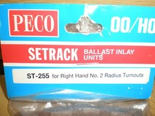 PECO 'OO' ST-255 BALLAST INLAY FOR Right HAND NO.2 RADIUS TURNOUT TRACK NEW !