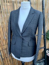 Jack Wills Formal Black Gold Metallic Floral Print Formal Blazer Jacket UK 12