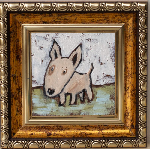 Tiny bull terrier dog puppy - tiny,