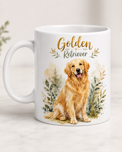 Golden retriever dog mug 11oz - mug,