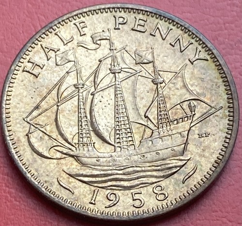 1958 lustre halfpenny golden - 1958, halfpenny-golden