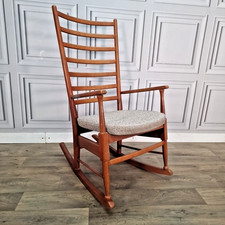 Vintage Rocking Chair – Ladder Back Beech Frame – Mid Century - Retro Armchair
