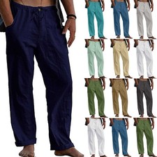 Mens Cotton Linen Harem Pants