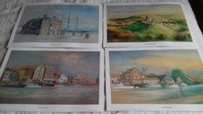 Set of 4 Joel Kirk Signed Prints The Quay 1890, The Quay, Corfe Castle & Wareham