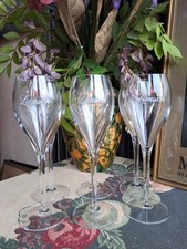 6 X Lanson Red Star Champagne Glasses  Flutes Tulip shape 19cm tall