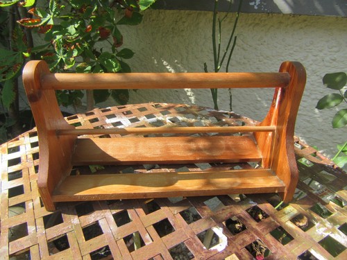 Wooden counter top spice rack - counter,