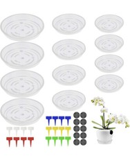 12 Clear Plant Pot Saucers