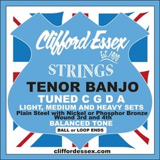 CLIFFORD ESSEX QUALITY TENOR BANJO STRINGS. VARIOUS GAUGES.