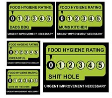 Funny Food Hygiene Rating Sign metal wall plaque kitchen man cave sh*t hole bbq