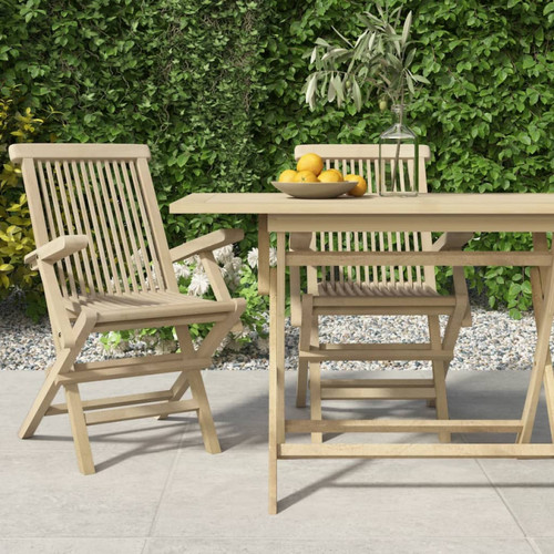 Folding garden chair - 2pcs, grey