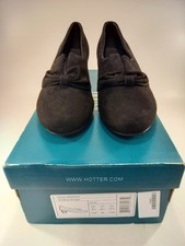Hotter Jet Black Brogue Suede