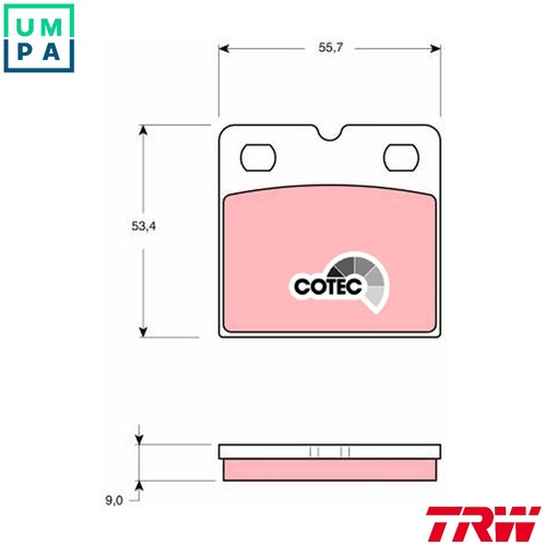 Brake pad set disc - disc, parking
