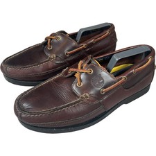Timberland Kiawah Bay Men’s Boat Shoes 8.5W Brown Leather Deck Moc Toe 70521