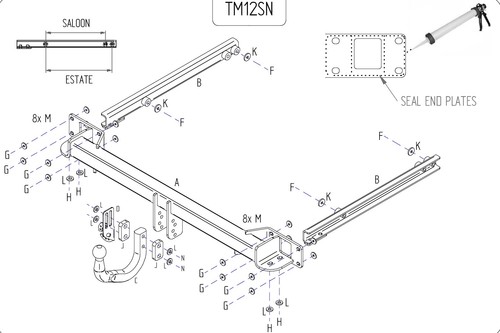 Towtrust swan neck towbar - neck,