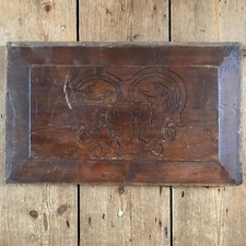 Victorian childs cot carved wooden pine headboard antique 1800's