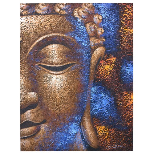 Buddha painting copper face - buddha,