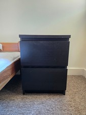 IKEA Malm Black Bedside Table