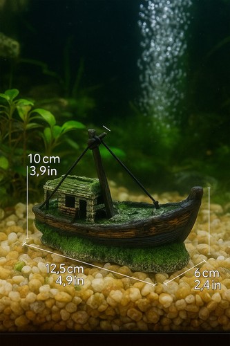 Aquarium shipwreck ornament - ornament, +