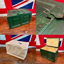 Superb Working Victorian Heavy Steel Strongbox or Safe with Key & Cover