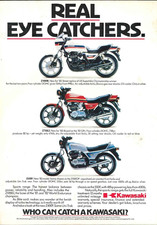 KAWASAKI Z1000R Z750 Z550F "Who Can Catch a Kawasaki" Colour Magazine Ad 1983