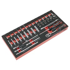 Sealey TBT40 Socket Set with Tool Tray 1/4"Sq Drive 44pc TBTCH