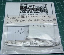 HMS J/K Class RN WWII Destroyer by Clydeside, Scale 1/1200 1/1250 Ship Model
