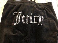LADIES JUICY COUTURE VELOUR TRACKSUIT BOTTOMS SIZE LADIES MEDIUM 12-14 BLACK