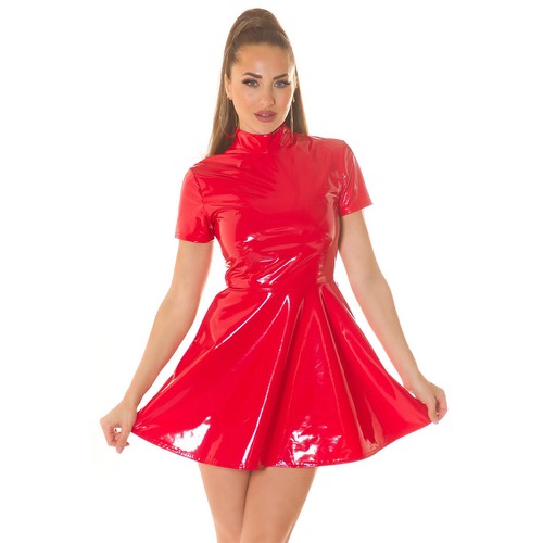 Latex look dress - latex, skater