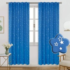 Sky Blue Star Print Blackout