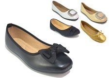 Ladies Black Bow Shoes Womens