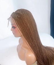 Micro Twist Knotless Box Braid 32Inch Brown Full Lace Frontal Glueless Wig