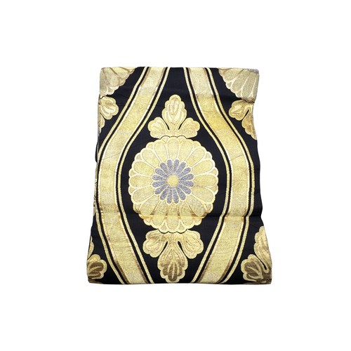 Japanese obi sash - black, gold