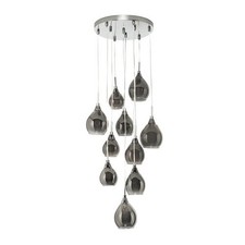 BHS Carmella Satin Chrome Cluster Ceiling Pendant with Smoked and Frosted Shades
