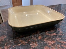 VINTAGE DENBY CLASSIC GREEN SQUARE OVEN  / ROASTING DISH 24 CM x 24 CM….