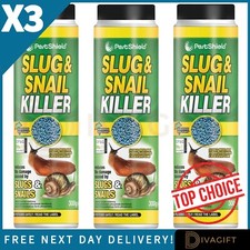 ORGANIC SLUG PELLETS SNAIL KILLER BLUE SNAIL SLUG PHOSPHATE PESTSHIELD 300G x3