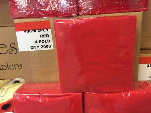 2000 red napkins - napkins, 40cm