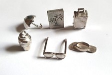 6  METAL SEASIDE  MONOPOLY TOKENS  / PIECES / MOVERS