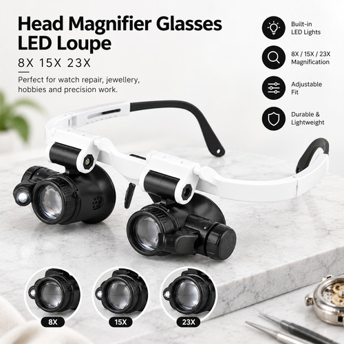 Head magnifier glasses - head,