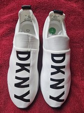 DKNY Women's Slip-On Sneaker Size UK 4 White Black, New, No Box