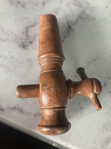 Vintage wooden beer barrel tap - vintage,