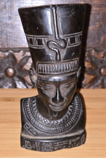 Egyptian Nefertiti Ornament Statue 12cm Black Resin African Queen