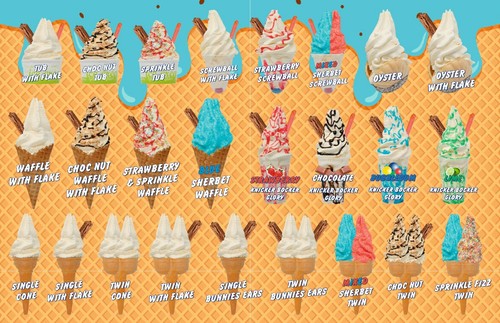 Whippy ice cream van - ice, window