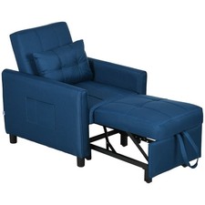 Sofa Bed Blue Linen Futon