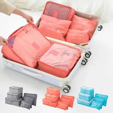 6Pcs Travel Storage Bags Packing Cubes Luggage Clothes Organizer Suitcase Pouch