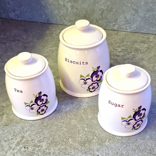 Ceramic kitchen canisters set - canisters,