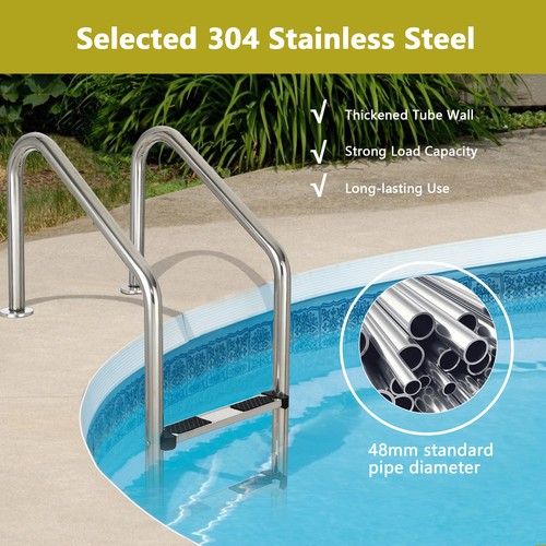 Stainless steel pool steps - steel,