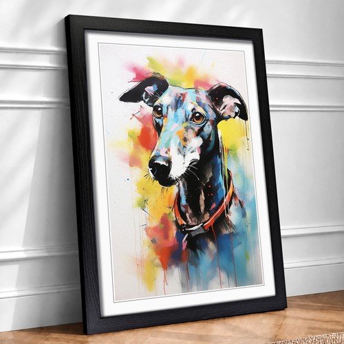 Greyhound gestural framed - greyhound,