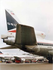 Delta Air Lines Lockheed Tristar L-1011 Tail Original Vintage Manufactures Photo